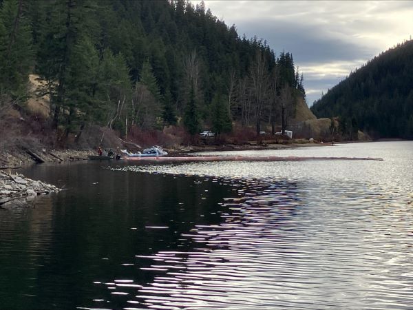 Truck, Trailer and Excavator being assessed in Pillar Lake