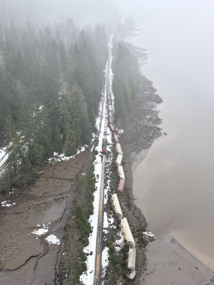A train derailment near Prince Rupert, BC