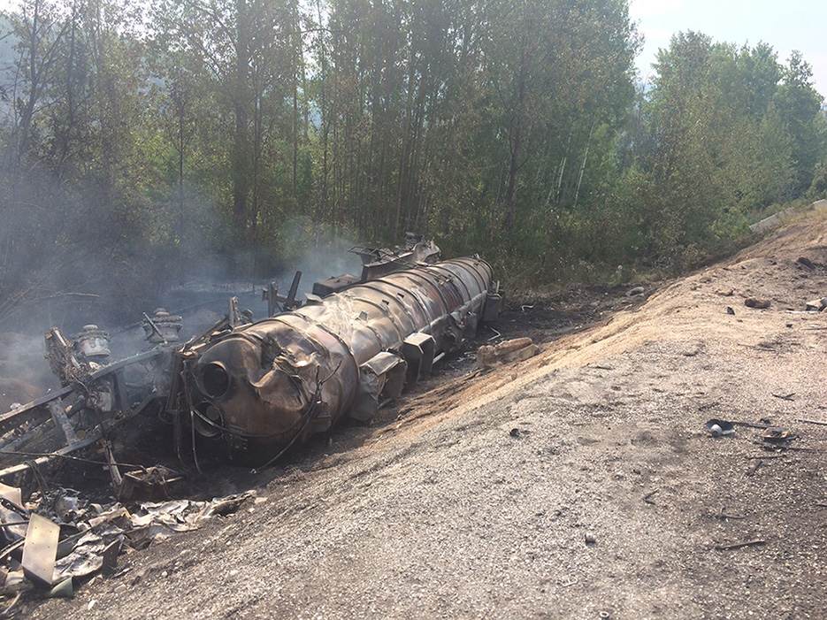 Truck fire north of Hudson's Hope