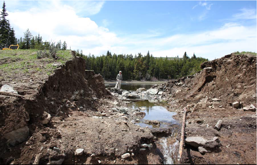 Testalinden dam breach point