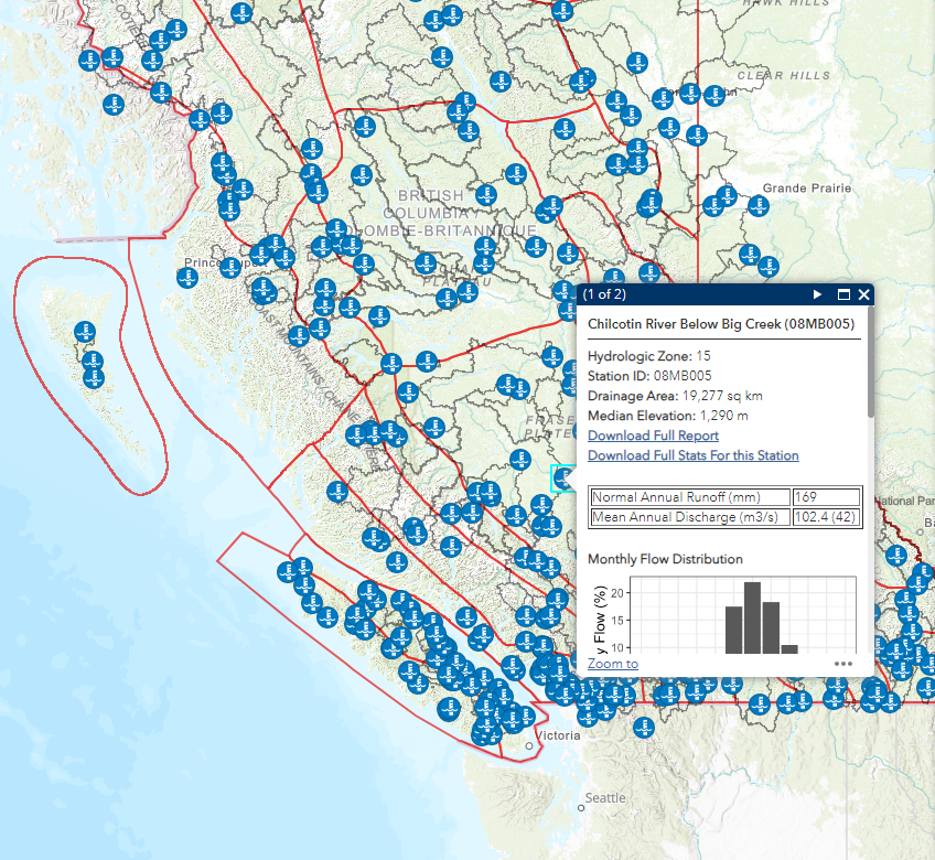 Canada-B.C. Hydrometric Program Interactive Map