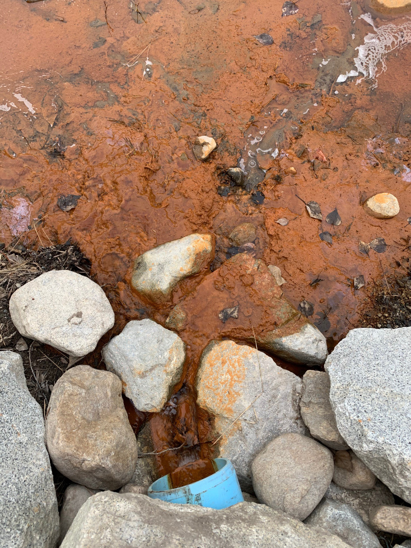 Iron rich groundwater discharge in Penticton (2021-02-25)