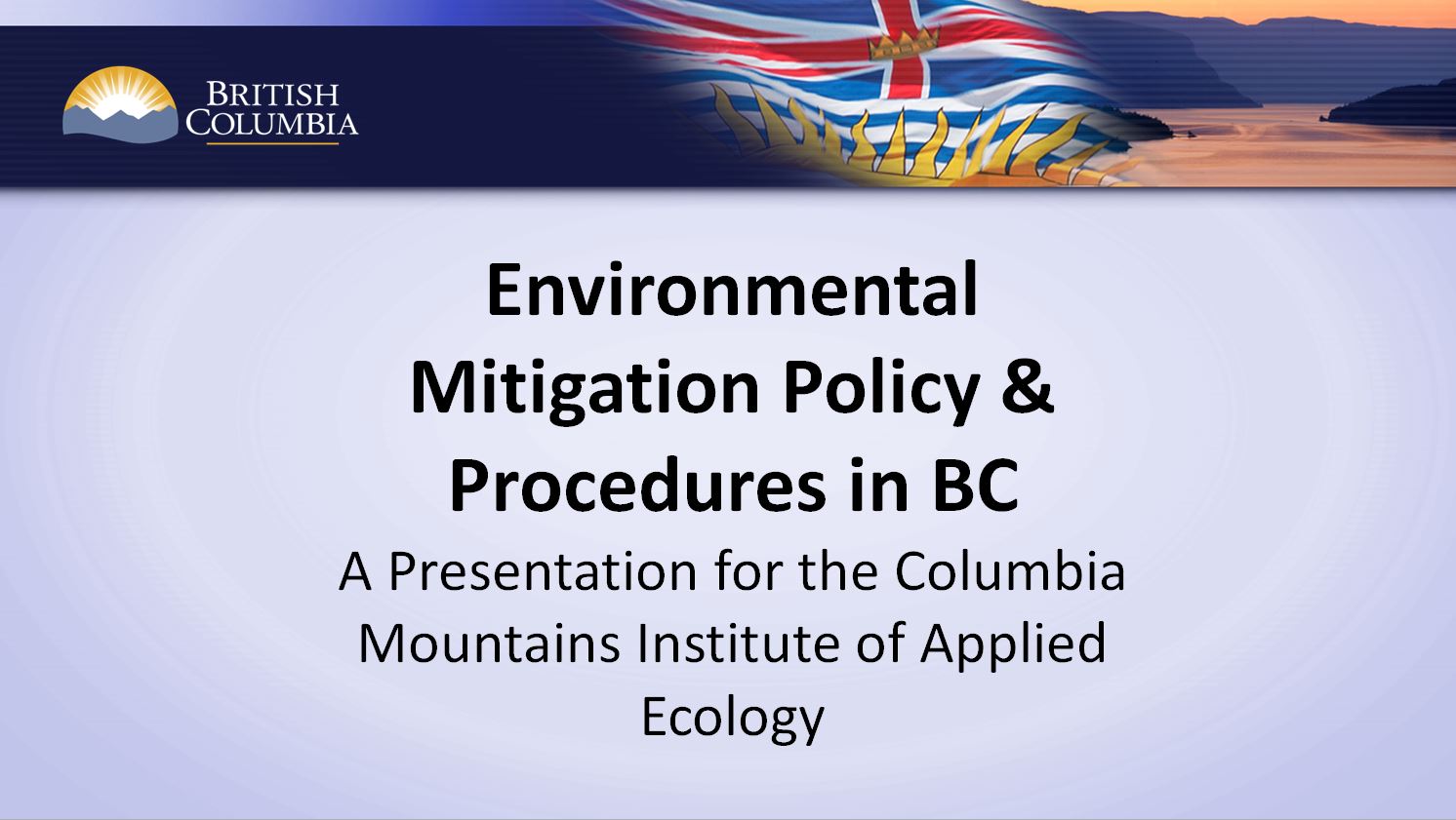 Overview of environmental mitigation policy in B.C.