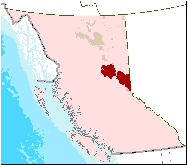 Central Mountain Caribou habitat map