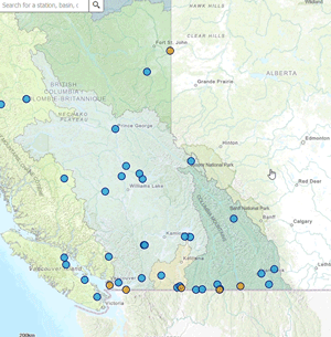Animated image thumbnail of the Canada-B.C. Water Quality Monitoring Program Interactive Map