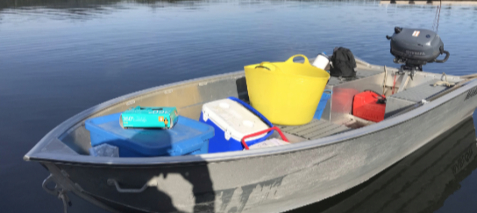 Monitoring and sampling equipment on a boat