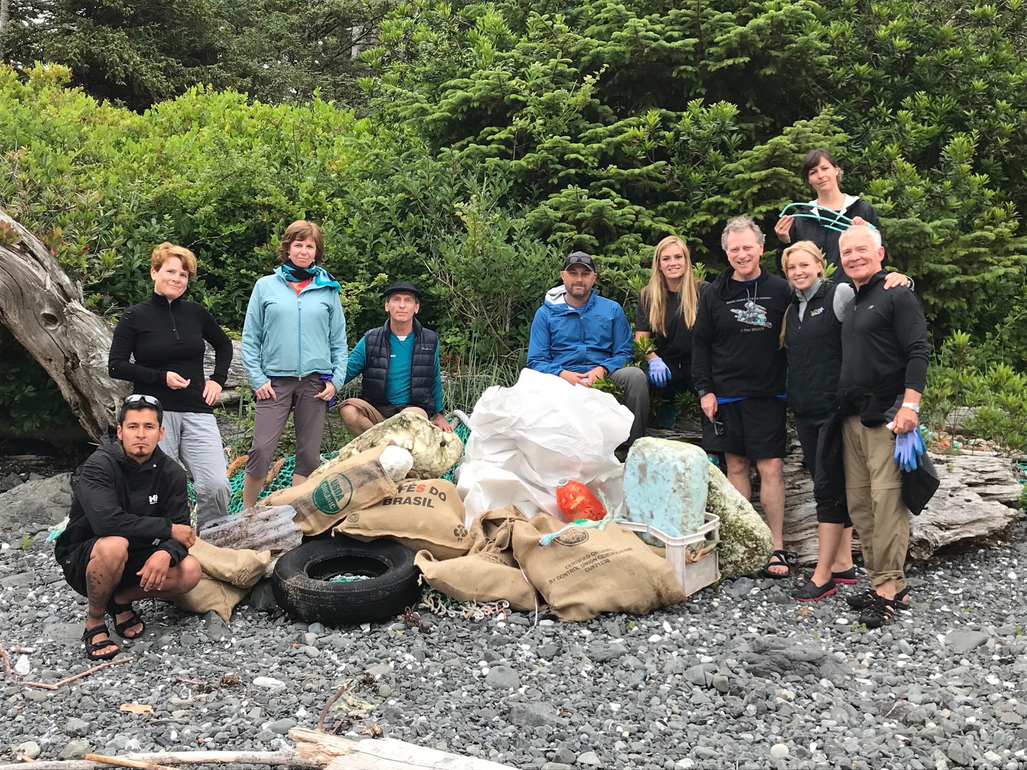 Beach clean-up debris from George Fraser Islands, July 5, 2019