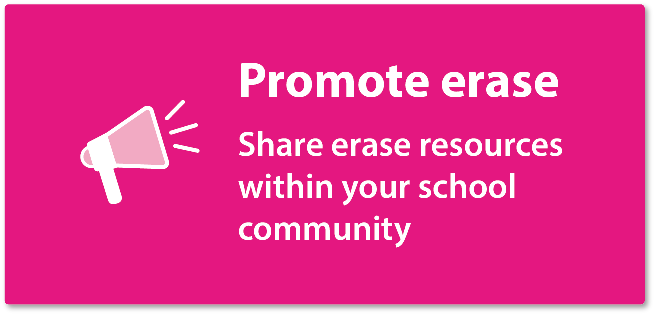 Promote erase - Share erase resources within your school community