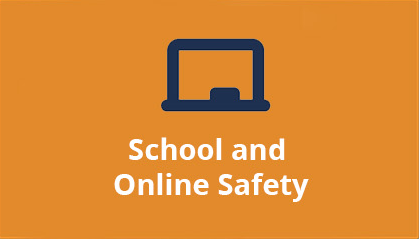button of school and online safety