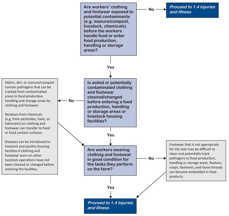 Clothing and footwear food safety flow chart