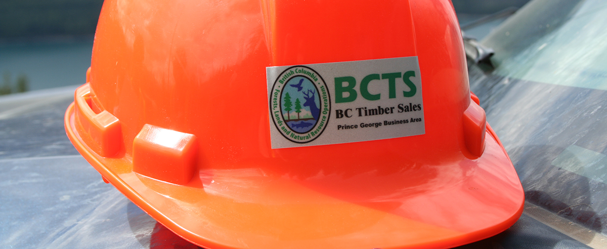 picture of a bcts hardhat sitting on a truck