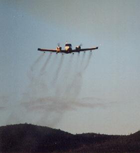 Aerial spraying is usuallyt the more efficient approach