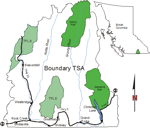 Map of Boundary Timber Supply Area
