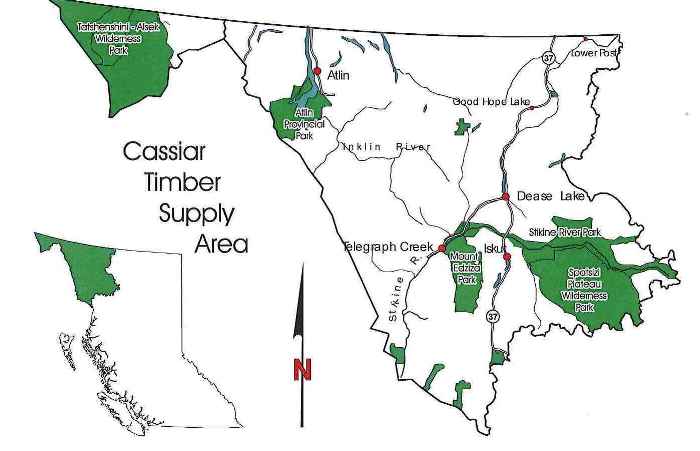 Map of Cassiar Timber Supply Area