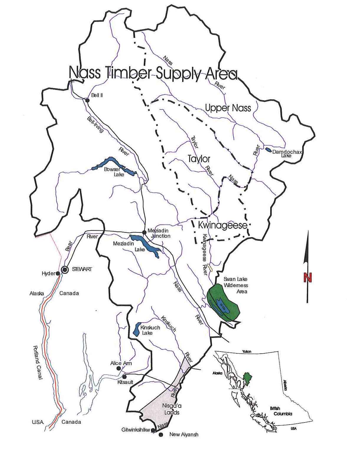 map of Nass Timber Supply Area, click to expand