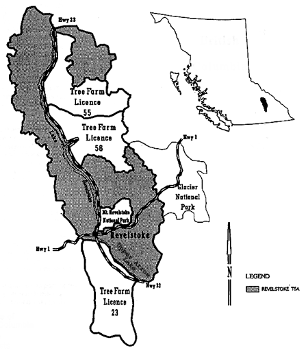 map of Revelstoke Timber Supply Area, click to expand