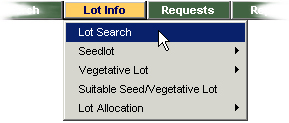 From the Lot Info tab