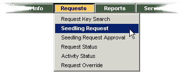 Seedling request from dropdown