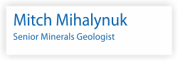 Mitch Mihalynuk. Senior Minerals Geologist