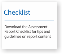 Download the assessment report checklist (PDF)