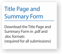 Download the Title Page and Summary Form (PDF and Microsoft Word format)