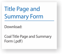 Download the coal Title Page and Summary Form (PDF)