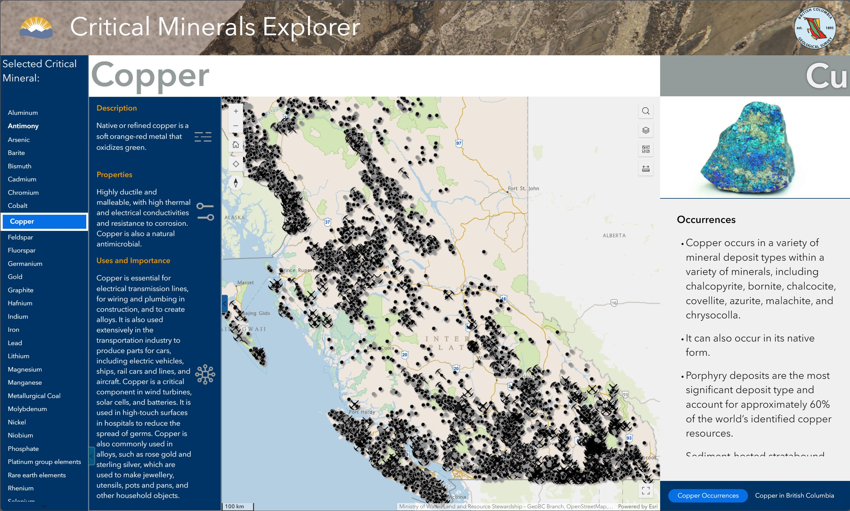 British Columbia Critical Minerals Explorer