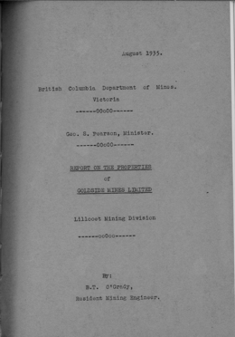 Miscellaneous Report 1935-01