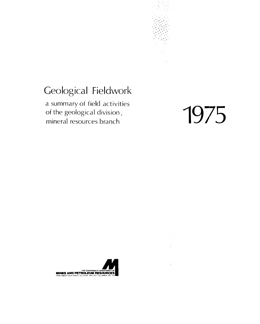 Geological Fieldwork 1975