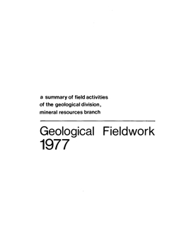 Geological Fieldwork 1977