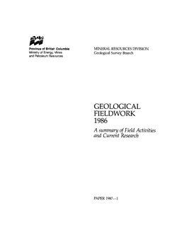 Geological Fieldwork 1986