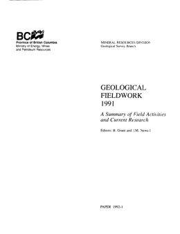 Geological Fieldwork 1991
