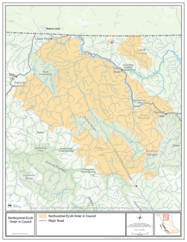 Image of the area covered by the ELUA order in Northcentral B.C.