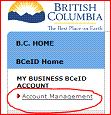 picture of bceid account management link