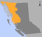 Map of B.C. showing Skeena natural resource region
