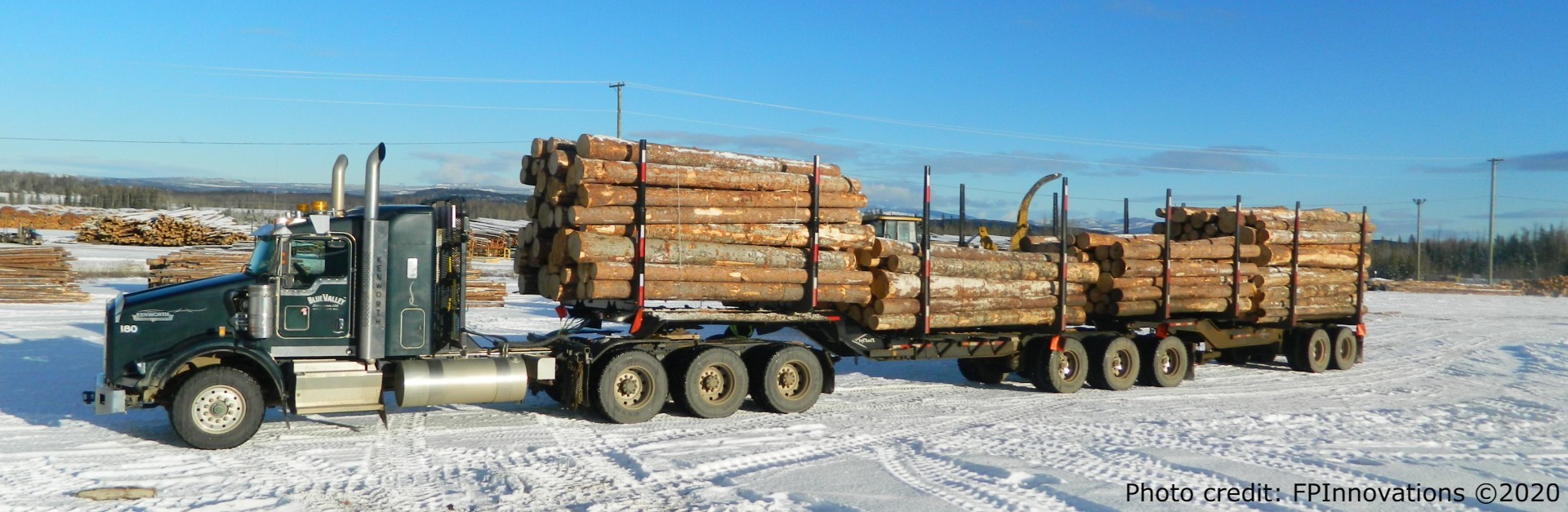 9-Axle Log Haul in Winter