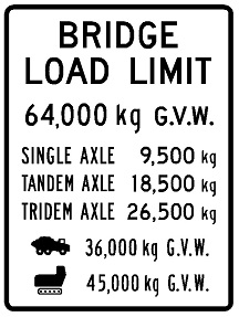 Bridge Load Limit sign
