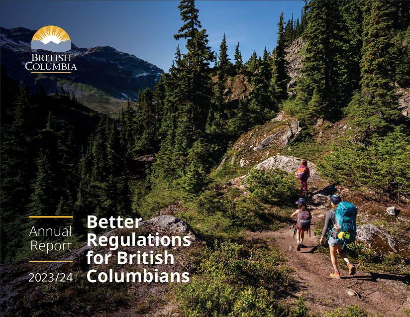 Cover photo of the Better Regulations for British Columbia report for 2023-2024