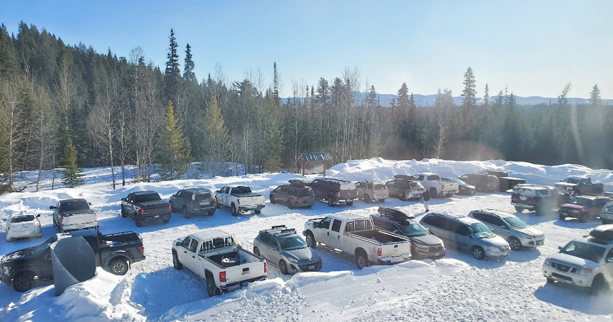 Parking lot with snow