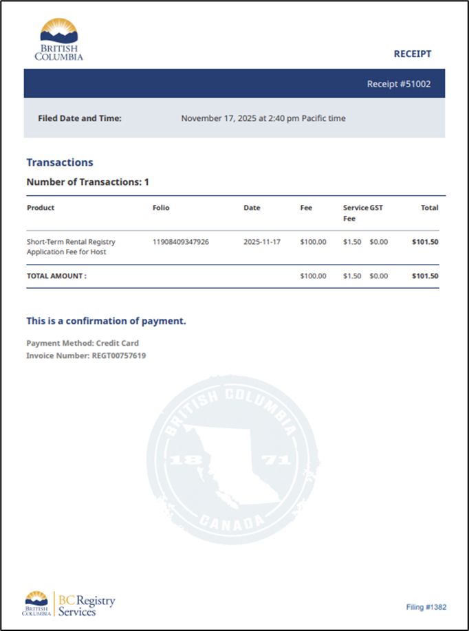 short-term rental registry receipt sample short-term rental registry receipt sample