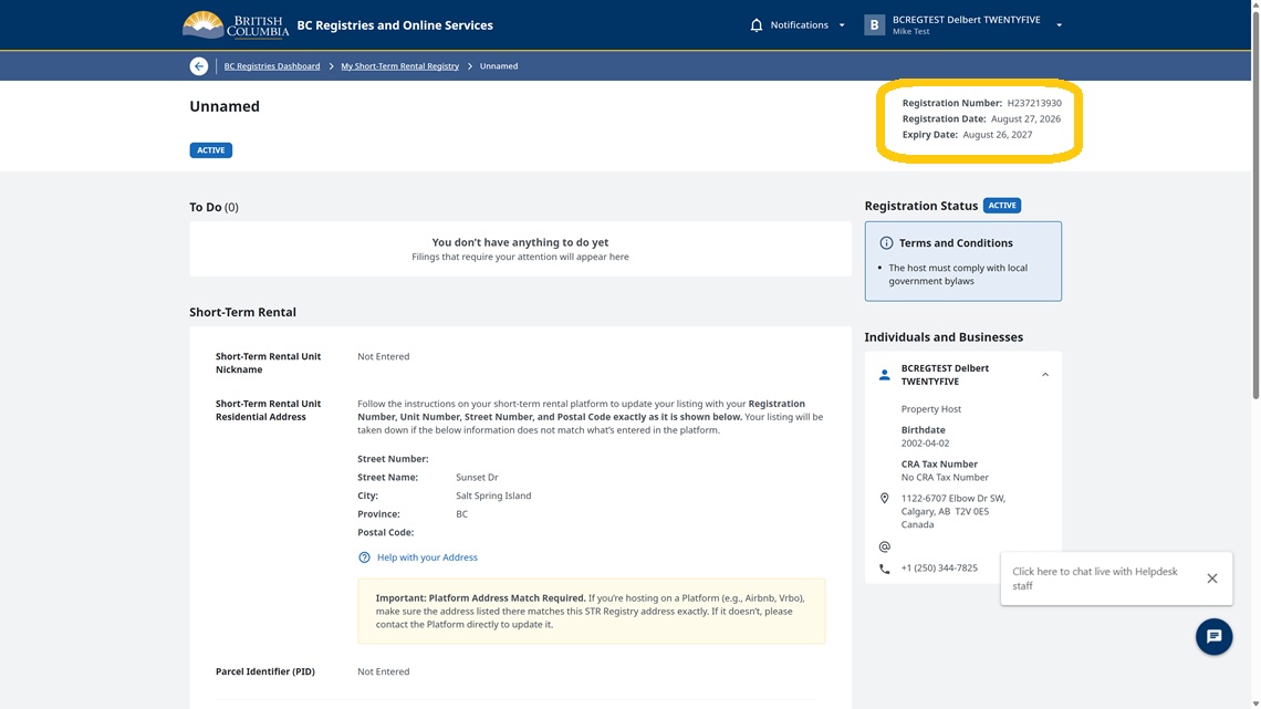 registration detail view with expiry date highlighted registration detail view with expiry date highlighted