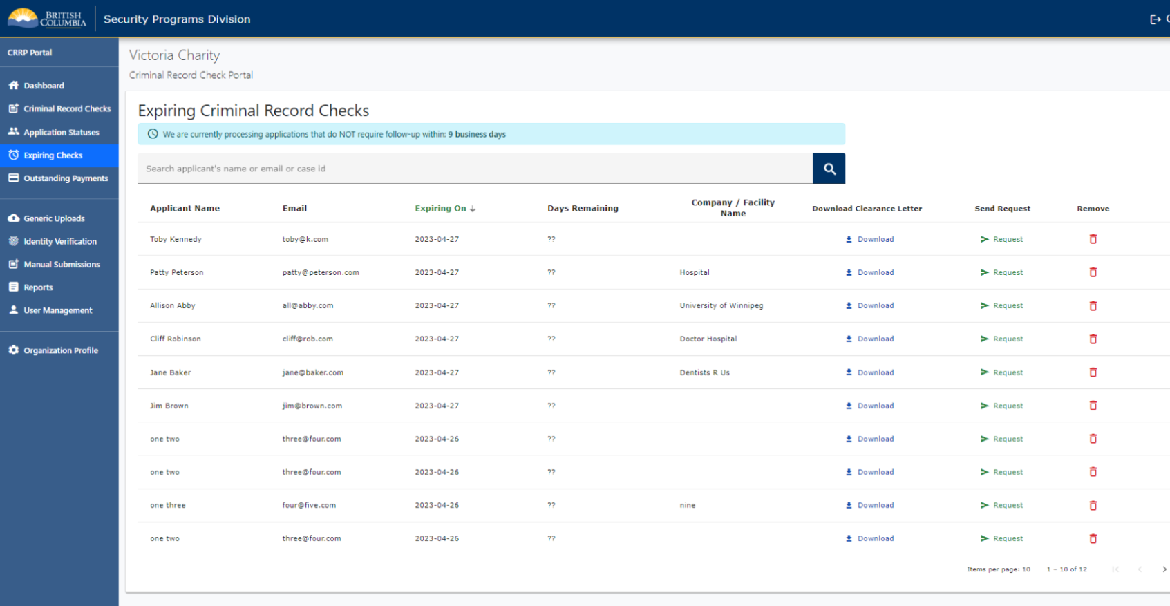 Security Programs Transformation Province of British Columbia