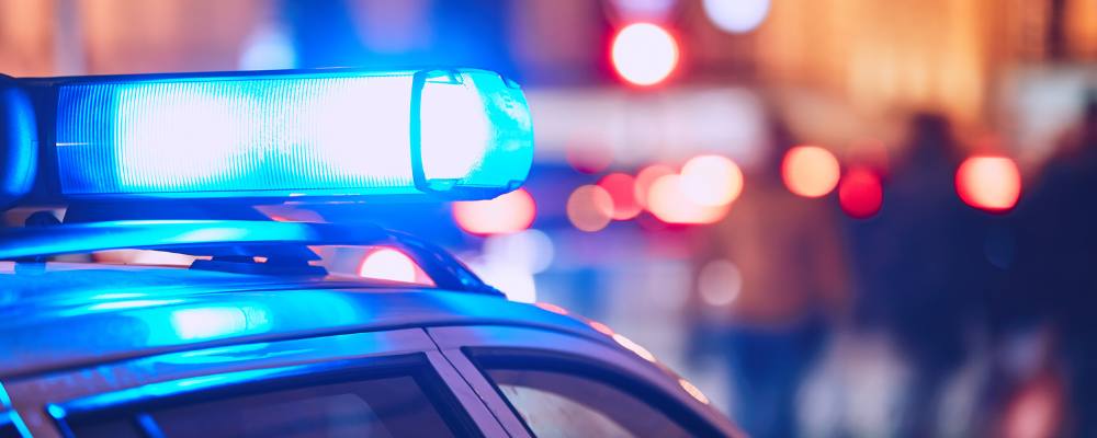 blurred police lights