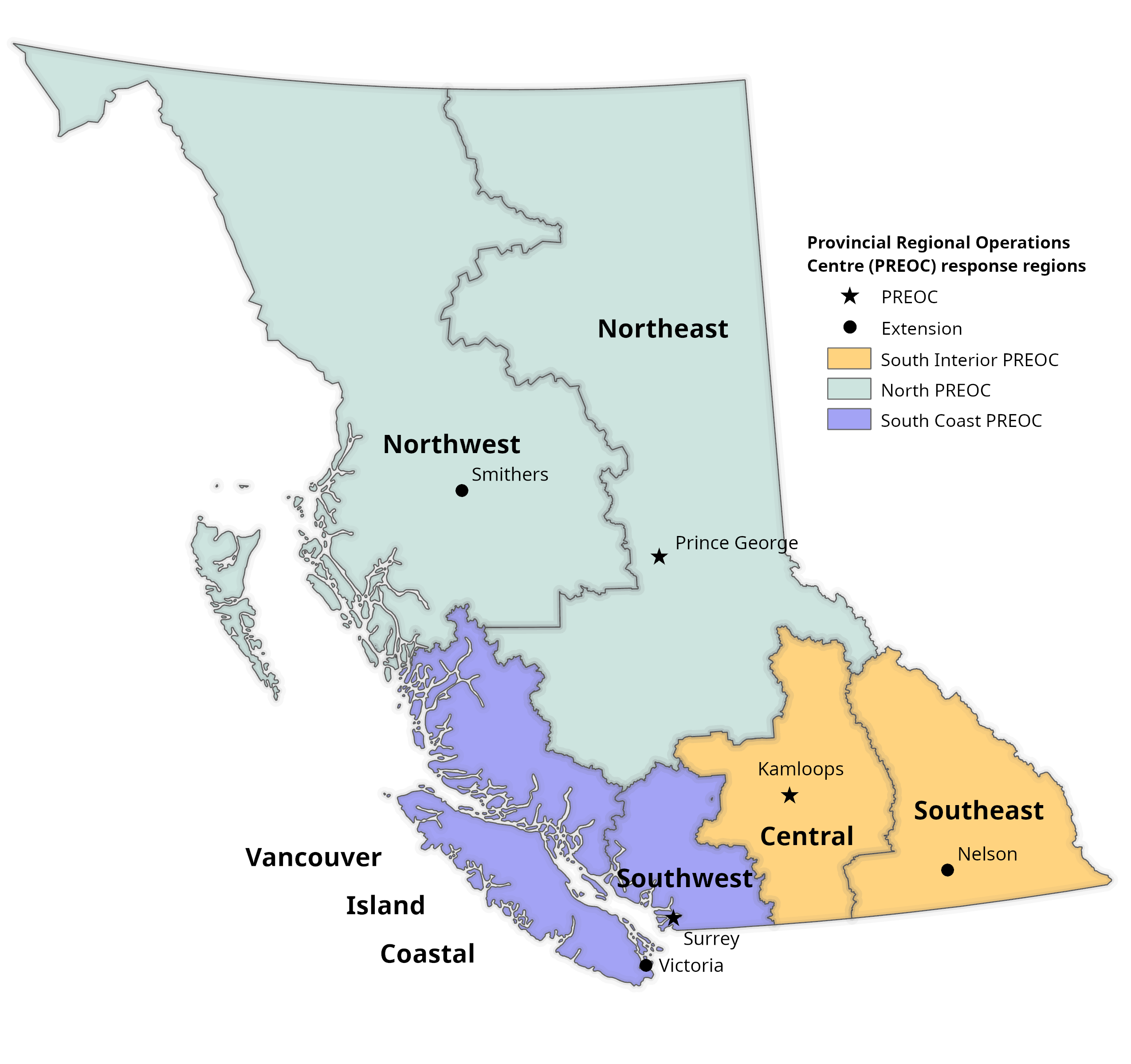Emergency response region Map link to PDF