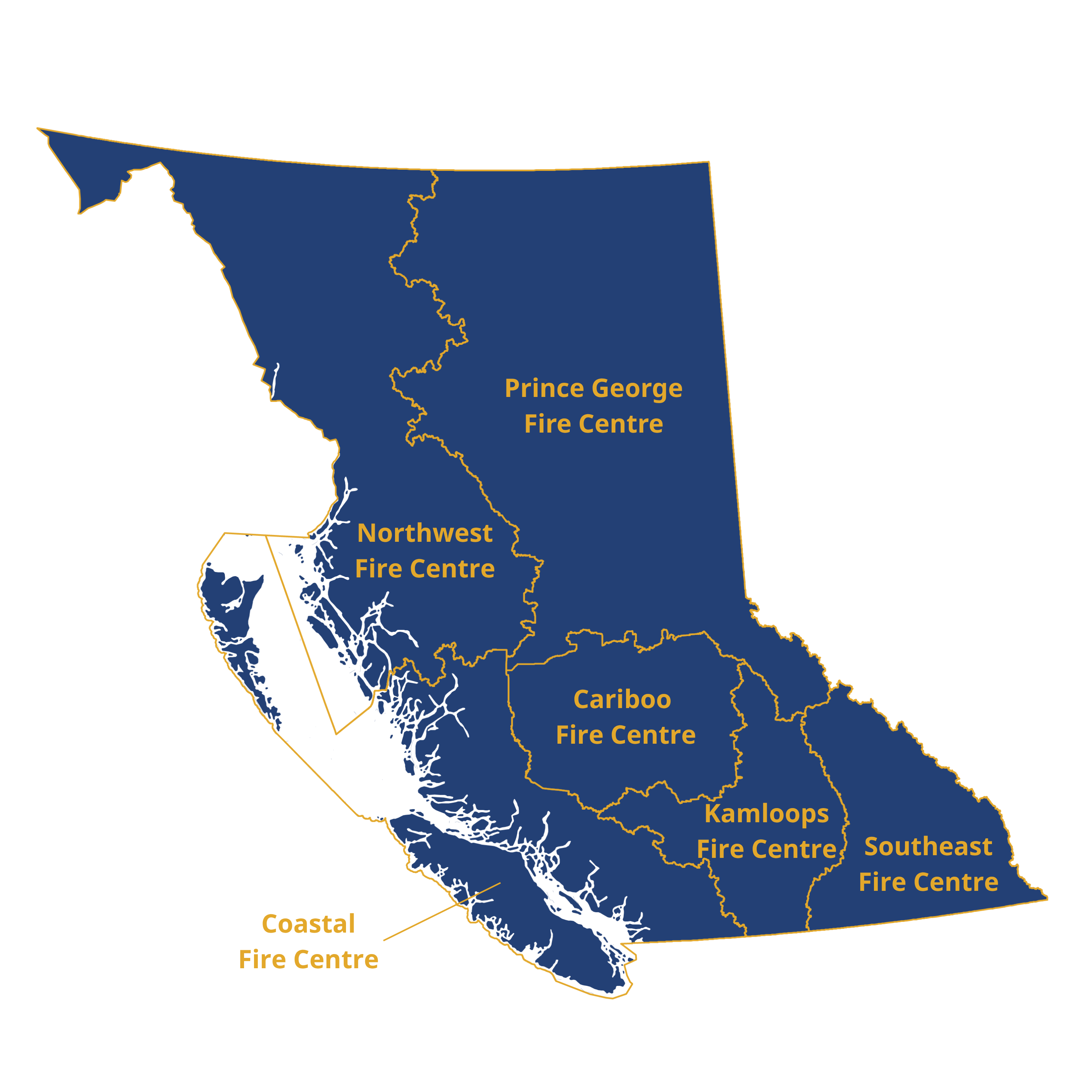 map of BC fire centres