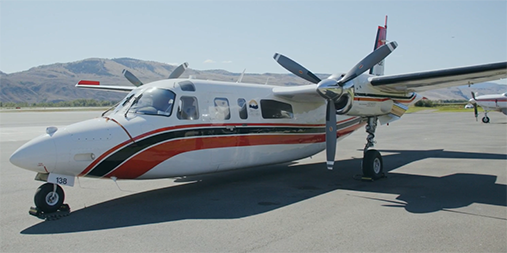 bc wildfire service birddog aircraft on the ground
