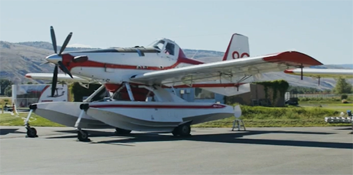 bc wildfire service water skimmer aircraft on the ground