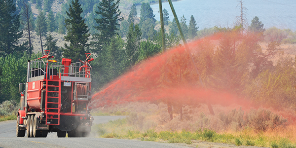 Retardant truck at work