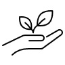 hand with leaf icon