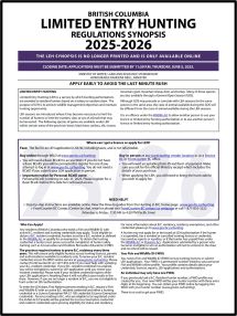 Cover of the Limited Entry Hunting (LEH) Regulations Synopsis 2025 - 2026